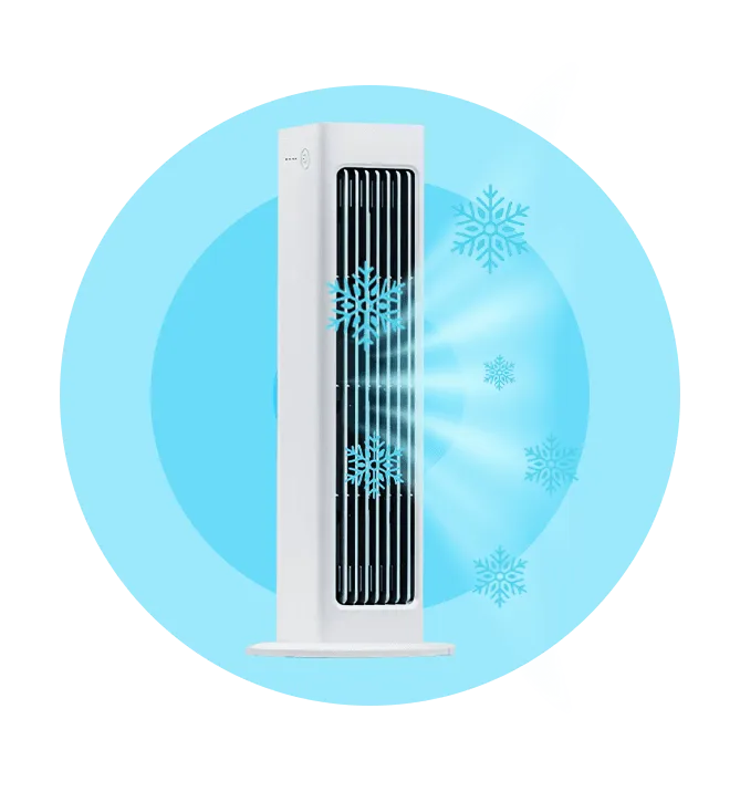 Breezamax™ Smart Portable Tower Cooler — 5 Key Features — Energy-Saving Vertical Airflow Column — Ultra-Quiet Multi-Speed — Zero Installation — Free US Shipping